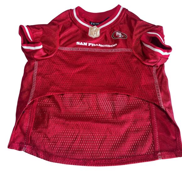 ✨Pets First San Francisco 49ers Dog Jersey Medium Red Mesh NFL Pet Apparel - Picture 2 of 7